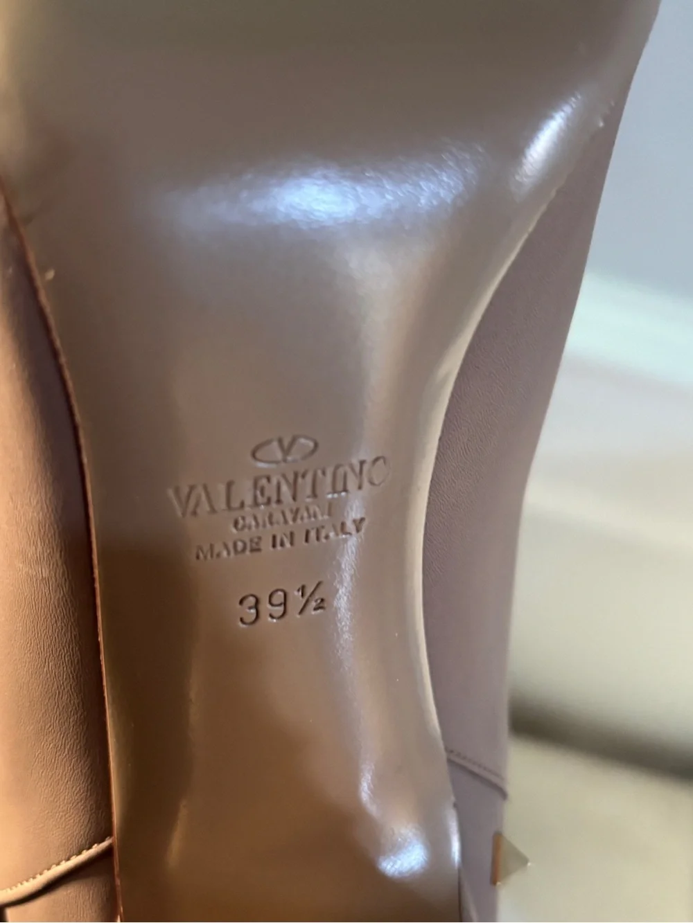 Valentino Tan and Gold-Stud Boots - Picture 8 of 9